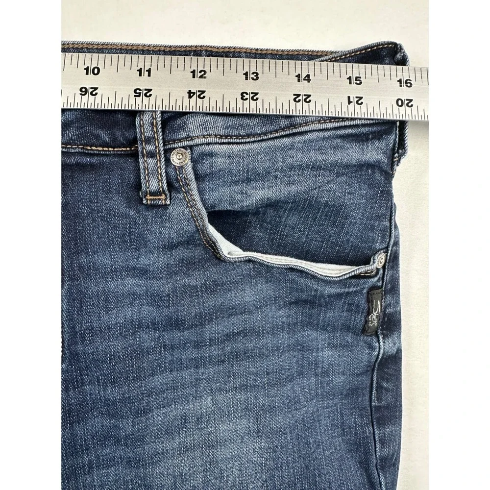 Silver Jeans Avery Skinny Denim Sz 32x29 Dark Faded Wash Indigo Stretch Mid Rise